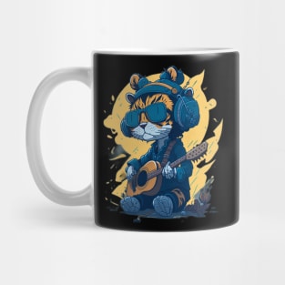 Baby Tiger Playing Guitar Cute and Quirky Mug